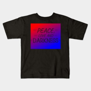 Peace Love and Darkness - Boho Goth, Bohemian Goth, Dark Hippie, Gothic - purple, red, blue Kids T-Shirt
